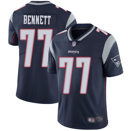 New England Patriots Football 77 Vapor Limited Navy Blue Men Michael Bennett Home NFL Jersey
